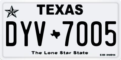 TX license plate DYV7005