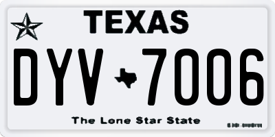 TX license plate DYV7006