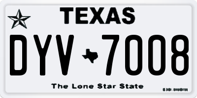 TX license plate DYV7008