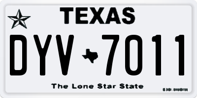TX license plate DYV7011
