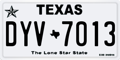 TX license plate DYV7013