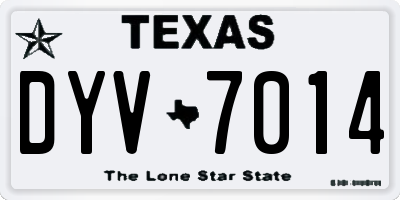 TX license plate DYV7014