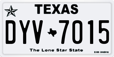 TX license plate DYV7015