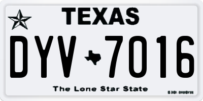 TX license plate DYV7016
