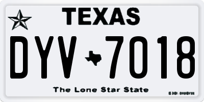 TX license plate DYV7018