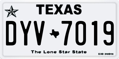 TX license plate DYV7019