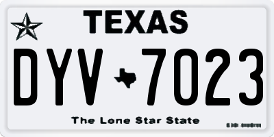 TX license plate DYV7023