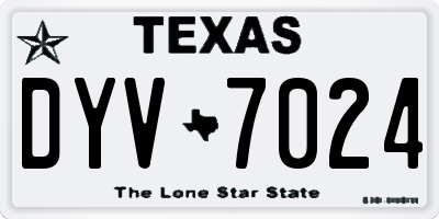 TX license plate DYV7024