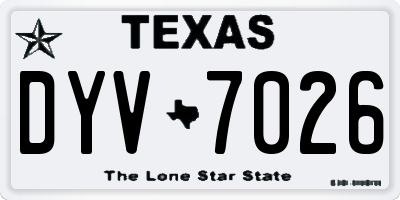 TX license plate DYV7026