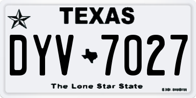 TX license plate DYV7027