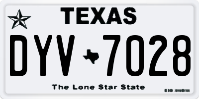 TX license plate DYV7028