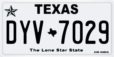 TX license plate DYV7029
