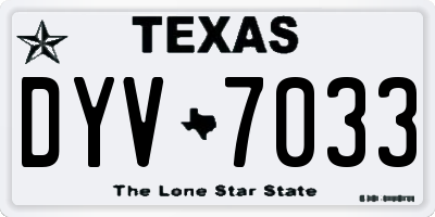 TX license plate DYV7033