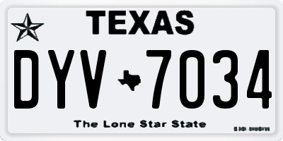 TX license plate DYV7034