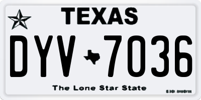 TX license plate DYV7036