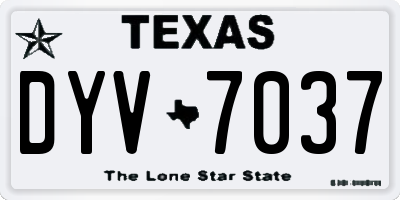 TX license plate DYV7037
