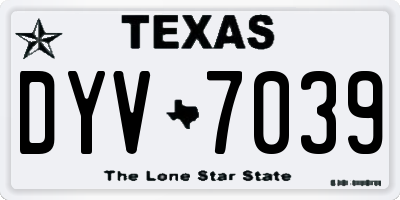 TX license plate DYV7039