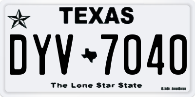 TX license plate DYV7040