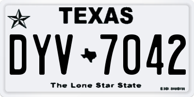 TX license plate DYV7042