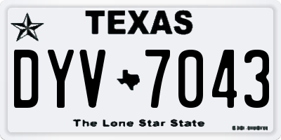 TX license plate DYV7043