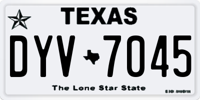 TX license plate DYV7045
