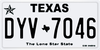 TX license plate DYV7046
