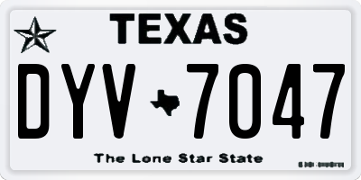 TX license plate DYV7047