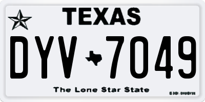 TX license plate DYV7049