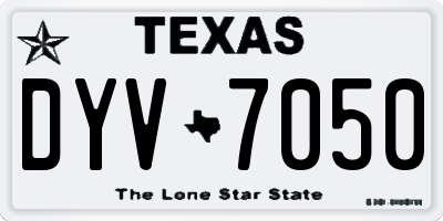TX license plate DYV7050