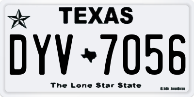 TX license plate DYV7056