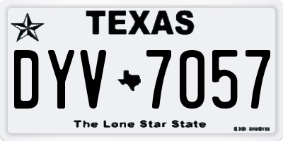 TX license plate DYV7057