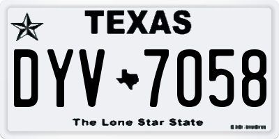 TX license plate DYV7058