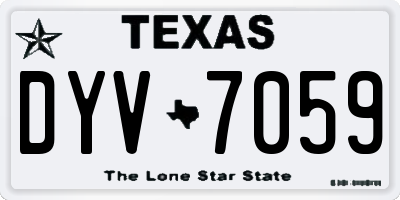 TX license plate DYV7059