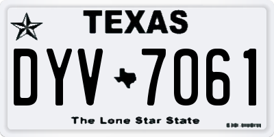 TX license plate DYV7061