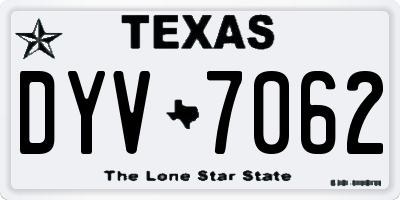 TX license plate DYV7062