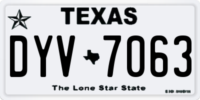 TX license plate DYV7063