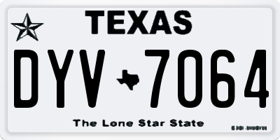 TX license plate DYV7064