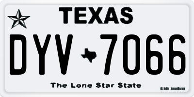 TX license plate DYV7066