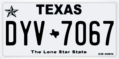 TX license plate DYV7067
