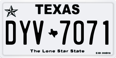 TX license plate DYV7071