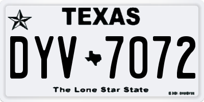 TX license plate DYV7072