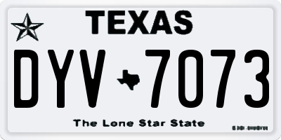 TX license plate DYV7073