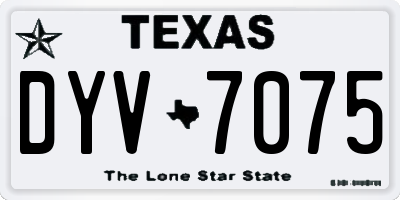 TX license plate DYV7075