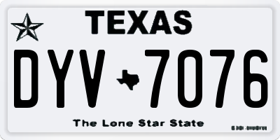 TX license plate DYV7076