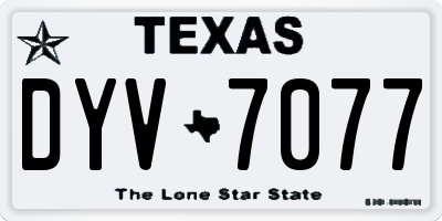 TX license plate DYV7077