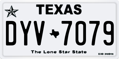TX license plate DYV7079