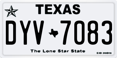 TX license plate DYV7083