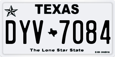 TX license plate DYV7084