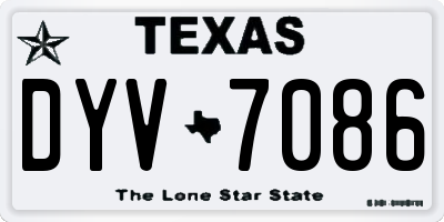 TX license plate DYV7086