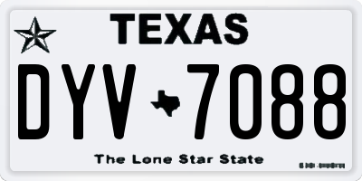 TX license plate DYV7088